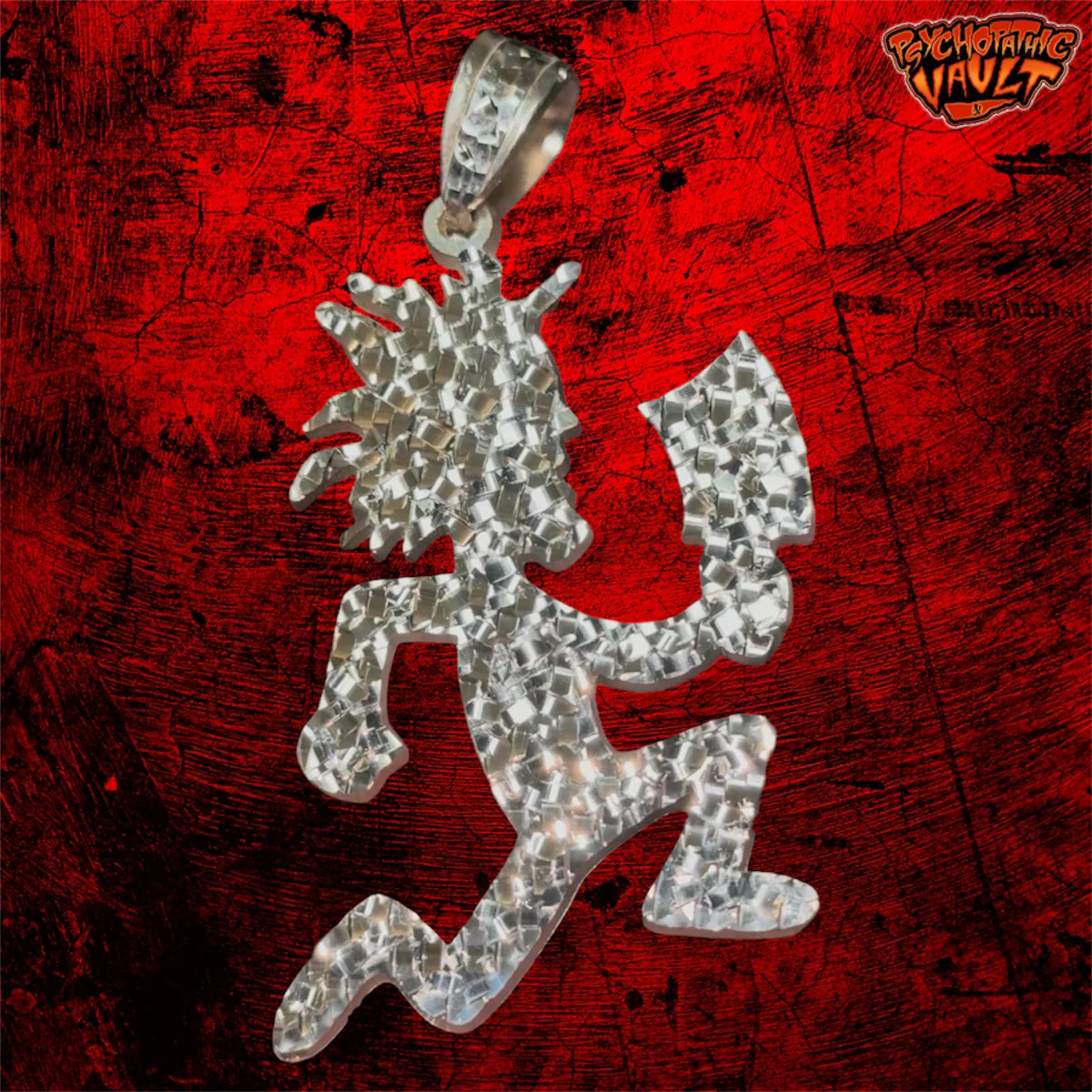 2 Inch Silver Hatchetman Diamond Cut Charm