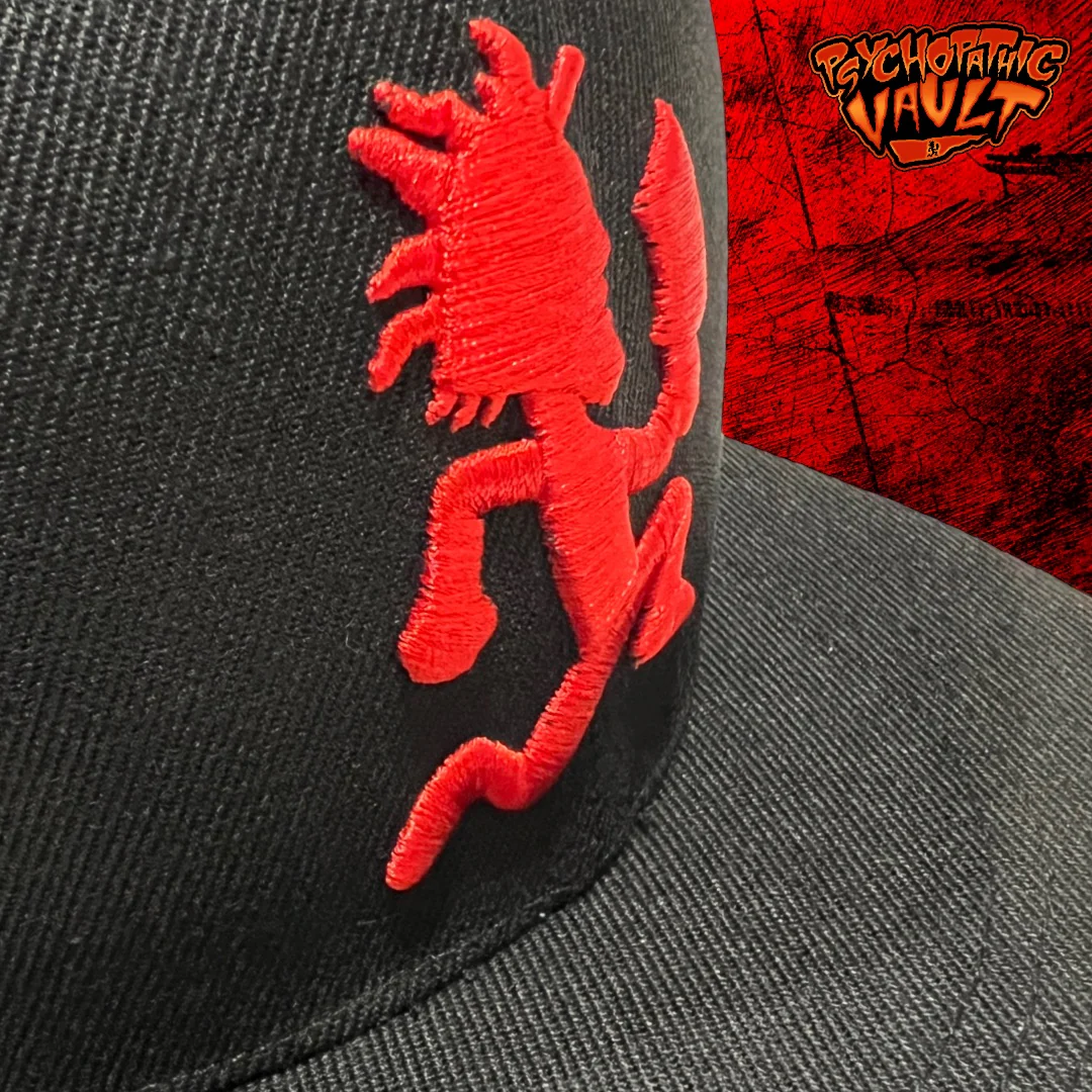 Black 3D Puff Embroidered Hatchetman Baseball Hat - Image 2
