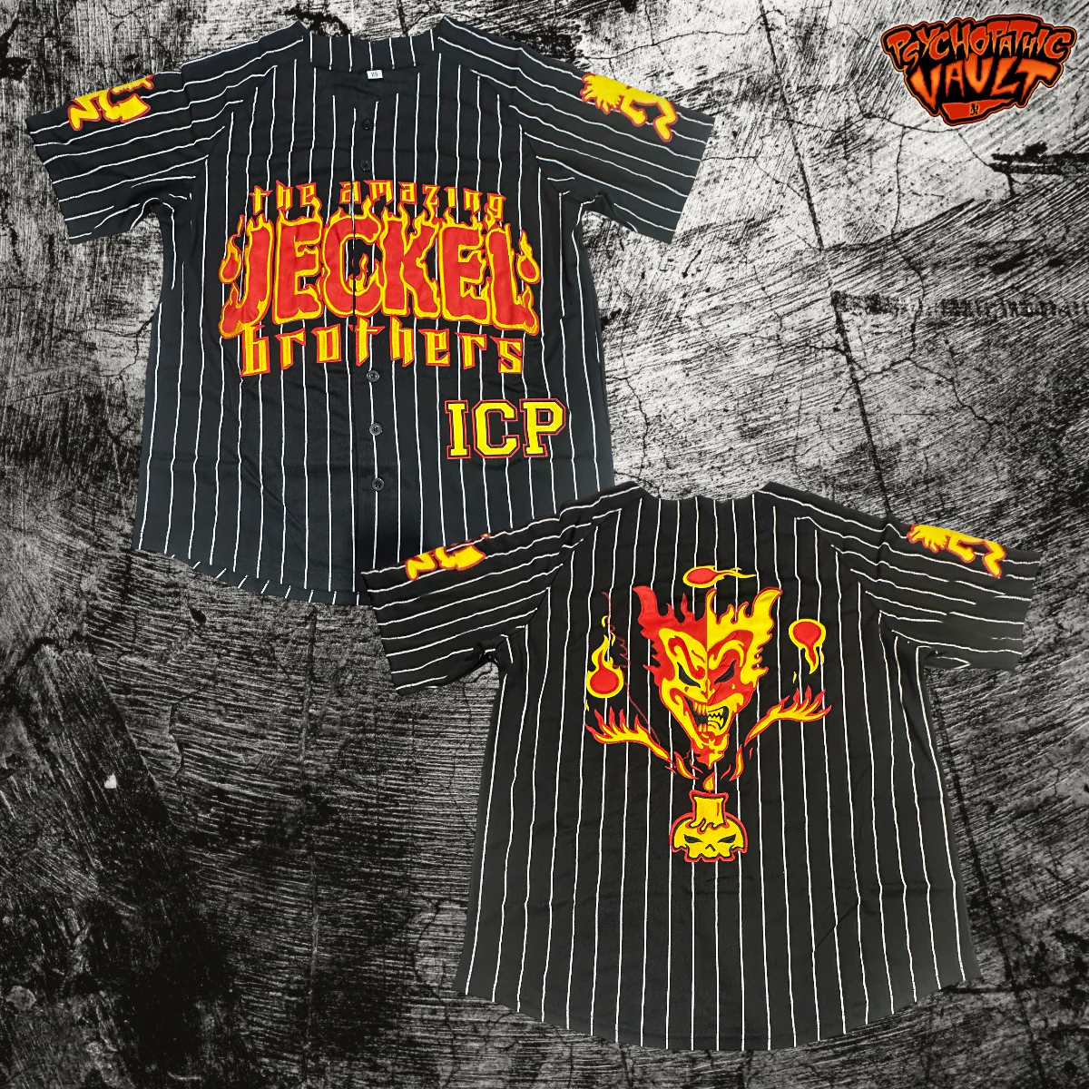 Black Pinstrip Jeckel Brothers Baseball Jersey