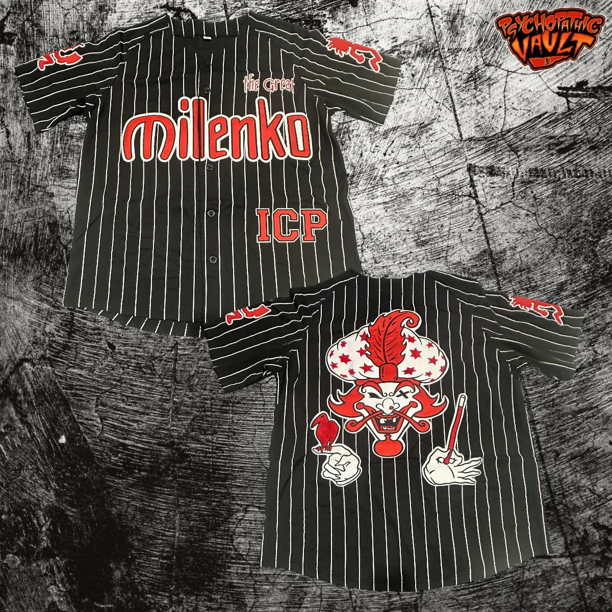 Black Pinstrip Milenko Baseball Jersey