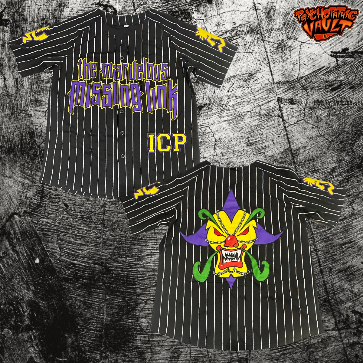 Black Pinstrip Missing Link: Found Baseball Jersey