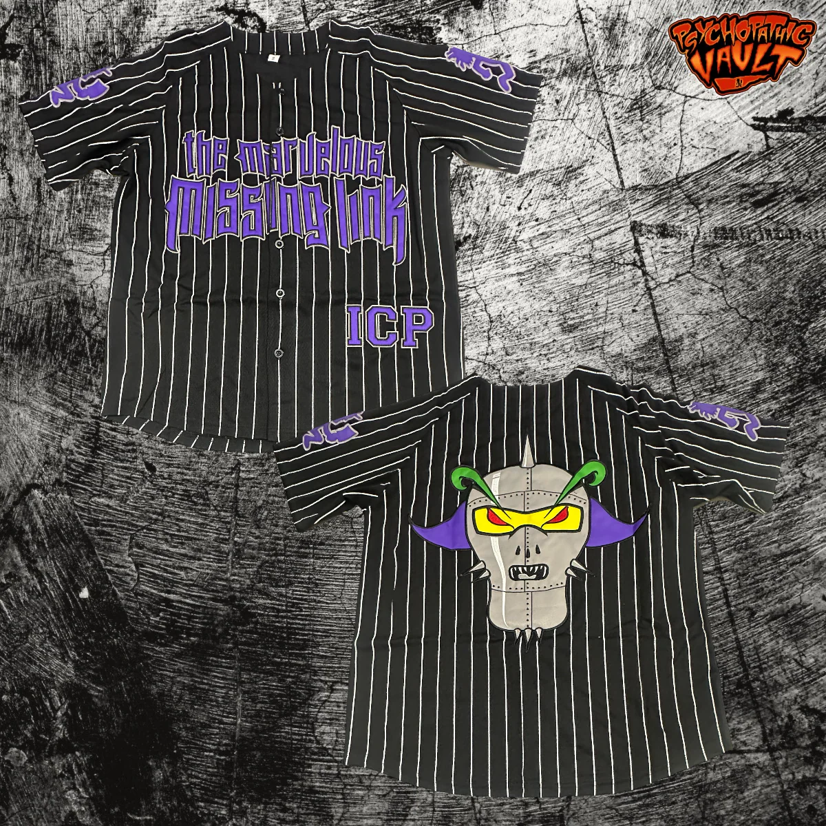 Black Pinstrip Missing Link: Lost Baseball Jersey