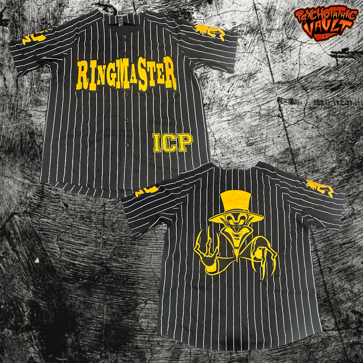 Black Pinstrip Ringmaster Baseball Jersey