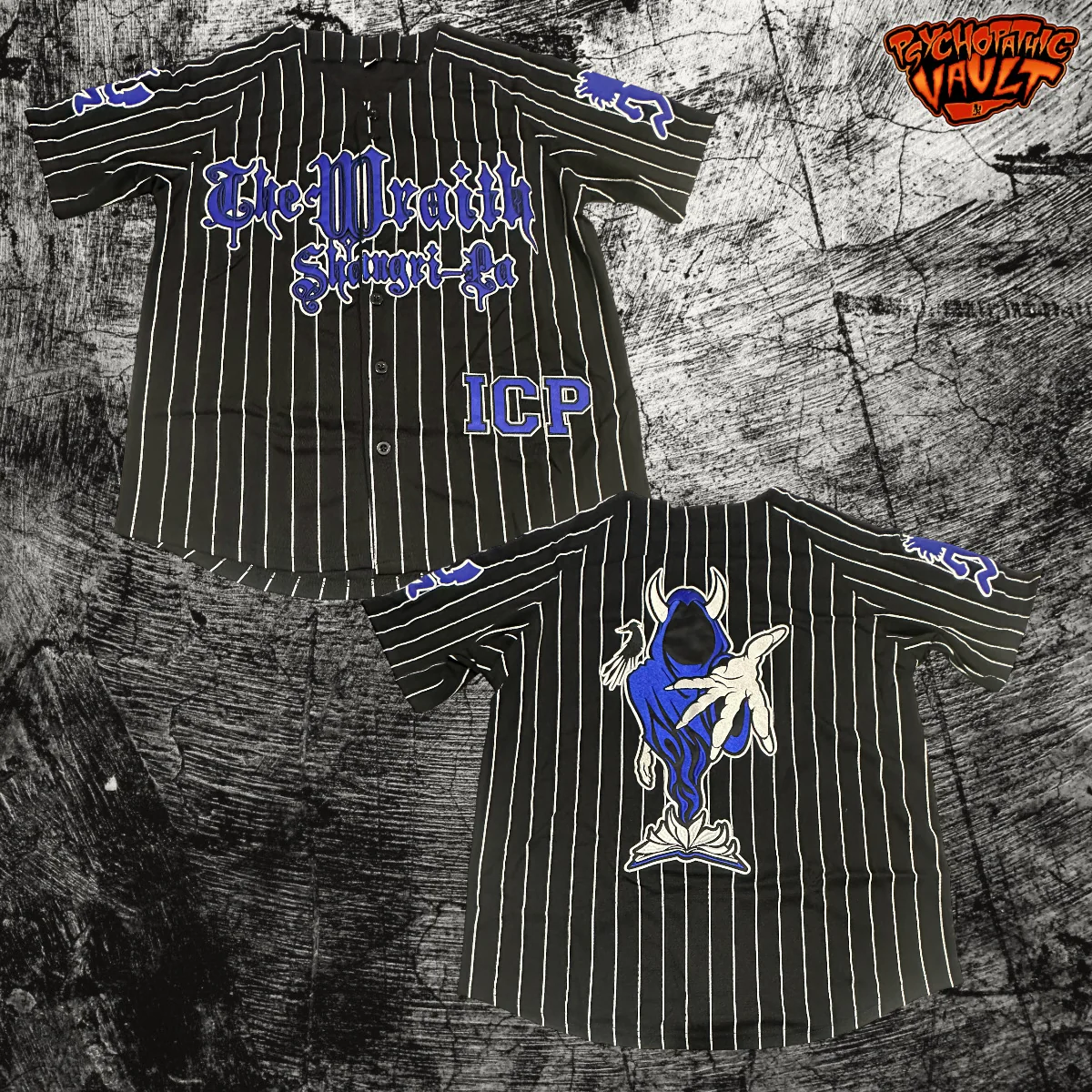 Black Pinstrip Shangri-La Baseball Jersey