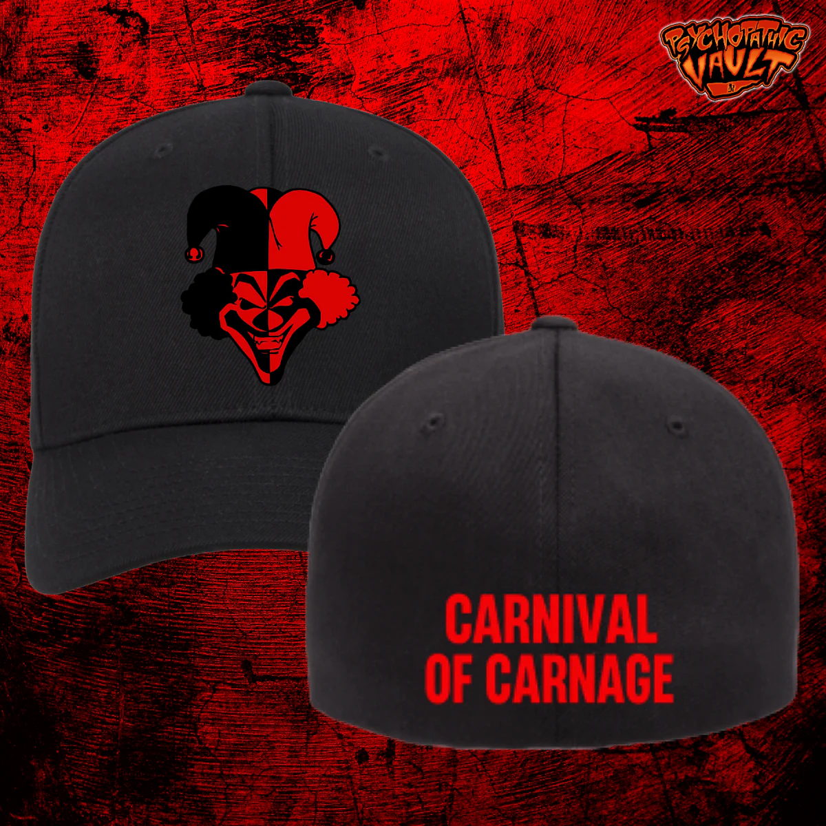 Black & Red Carnival of Carnage Flexfit Baseball Hat