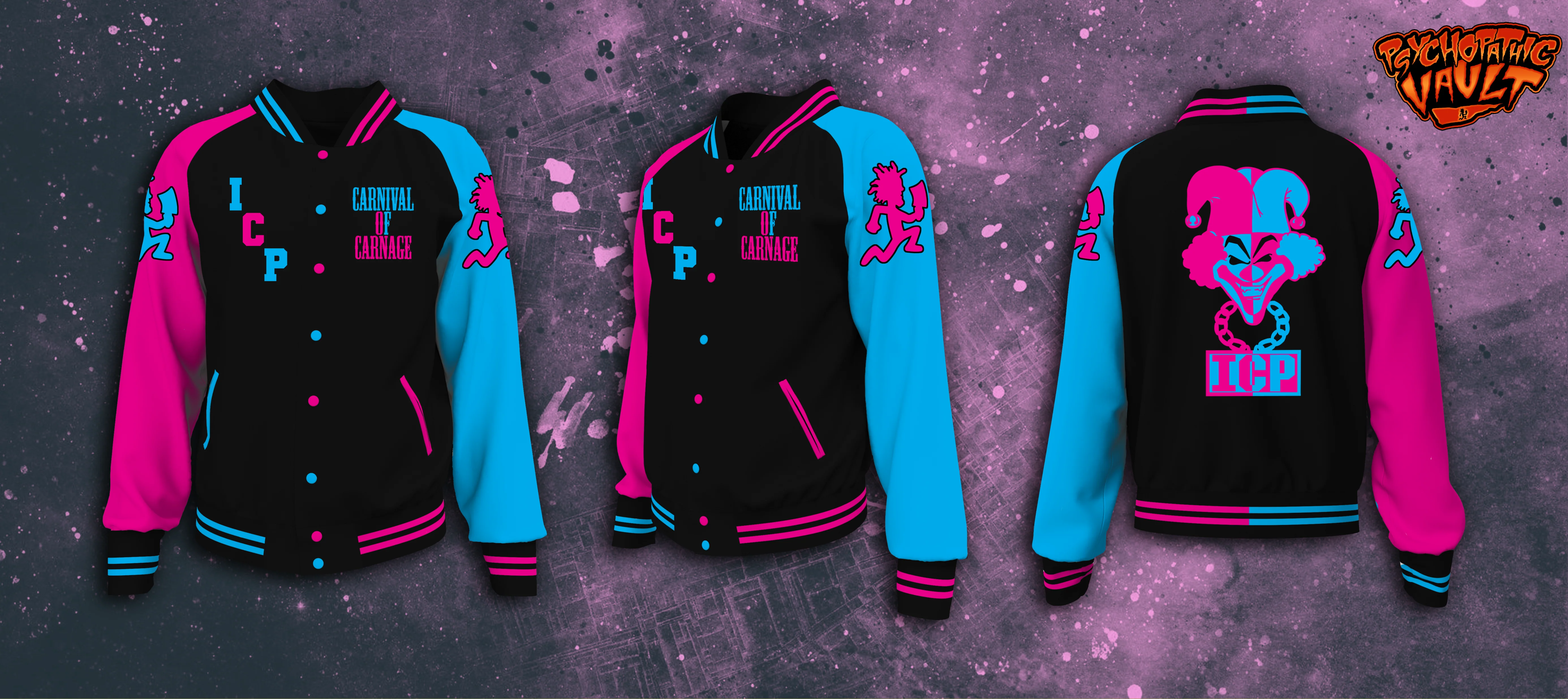 Carnival of Carnage Satin Baseball Jacket - Image 2