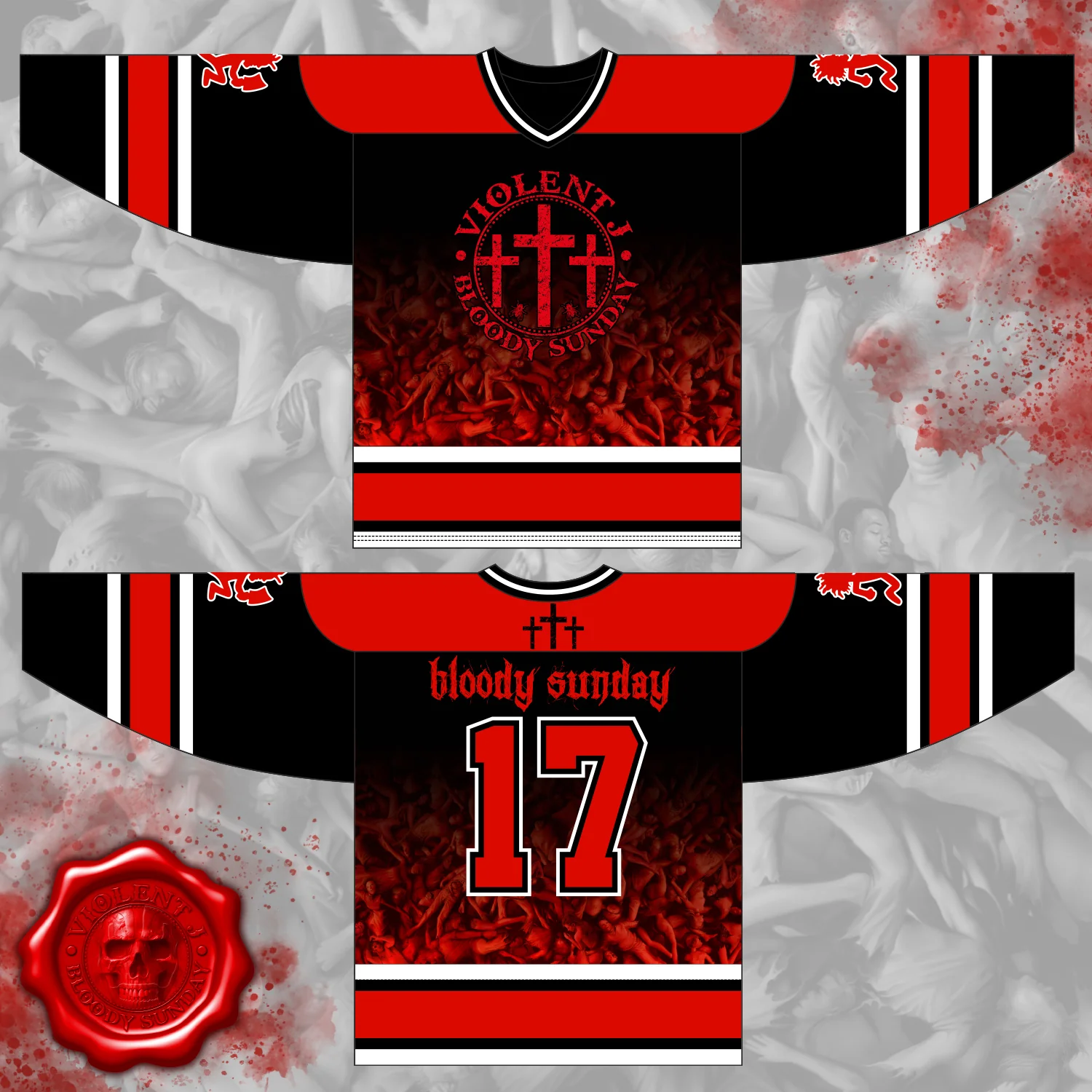 VJ Black Bloody Sunday Hockey Jersey