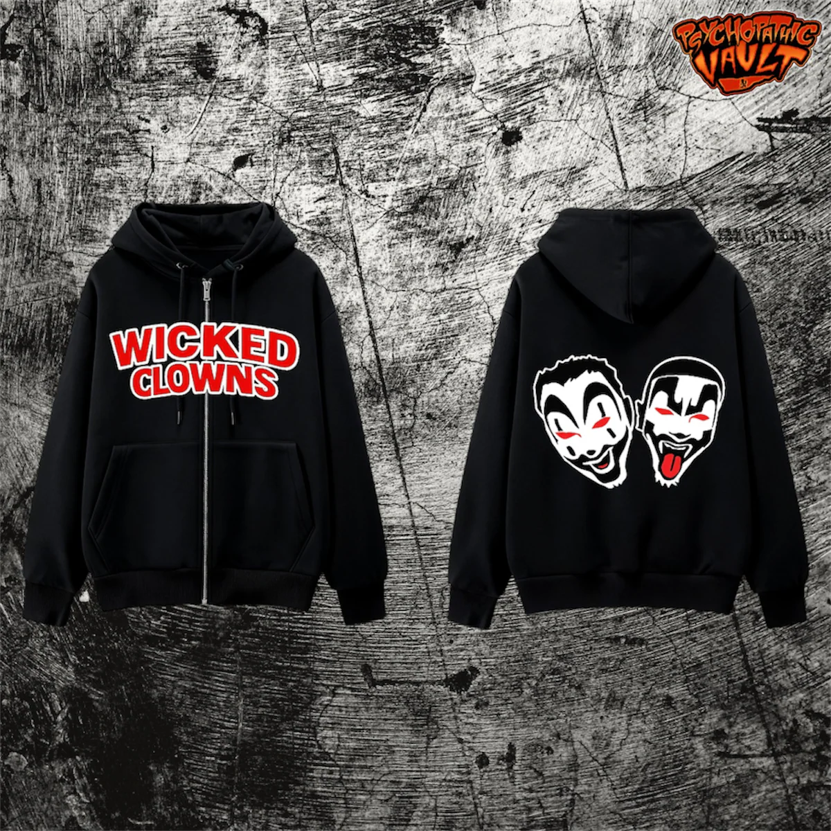 ICP Wicked Clowns Embroidered Zip Up Hoodie