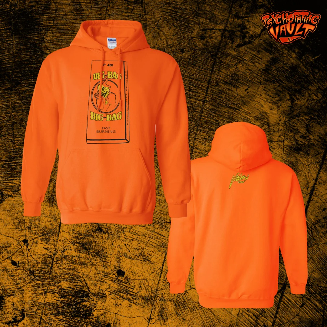Orange Big Bag Embroidered Hoodie