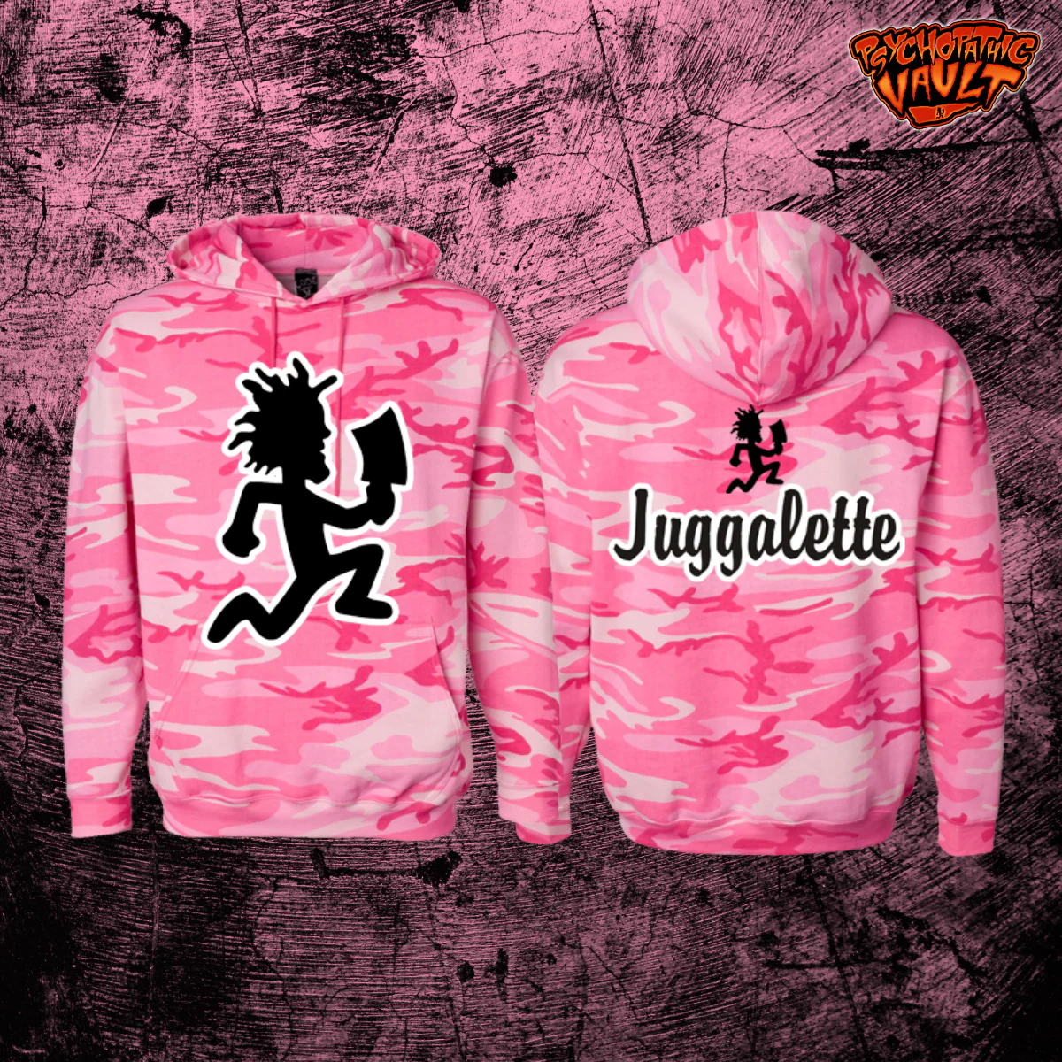 Pink Camo Embroidered Hatchetman Hoodie