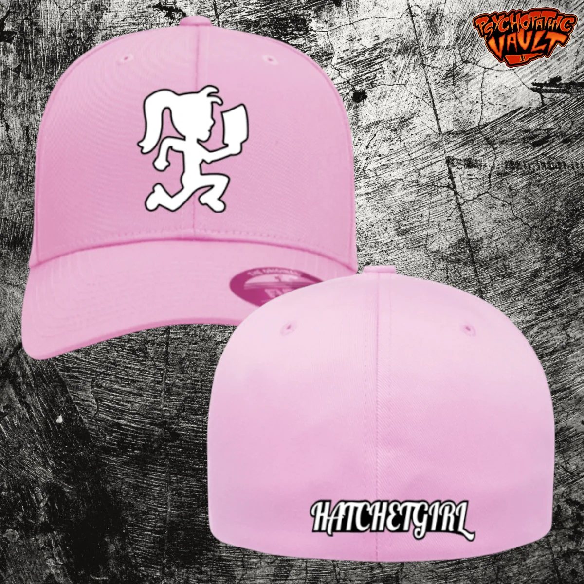 Pink Hatchetgirl Flexfit Baseball Hat