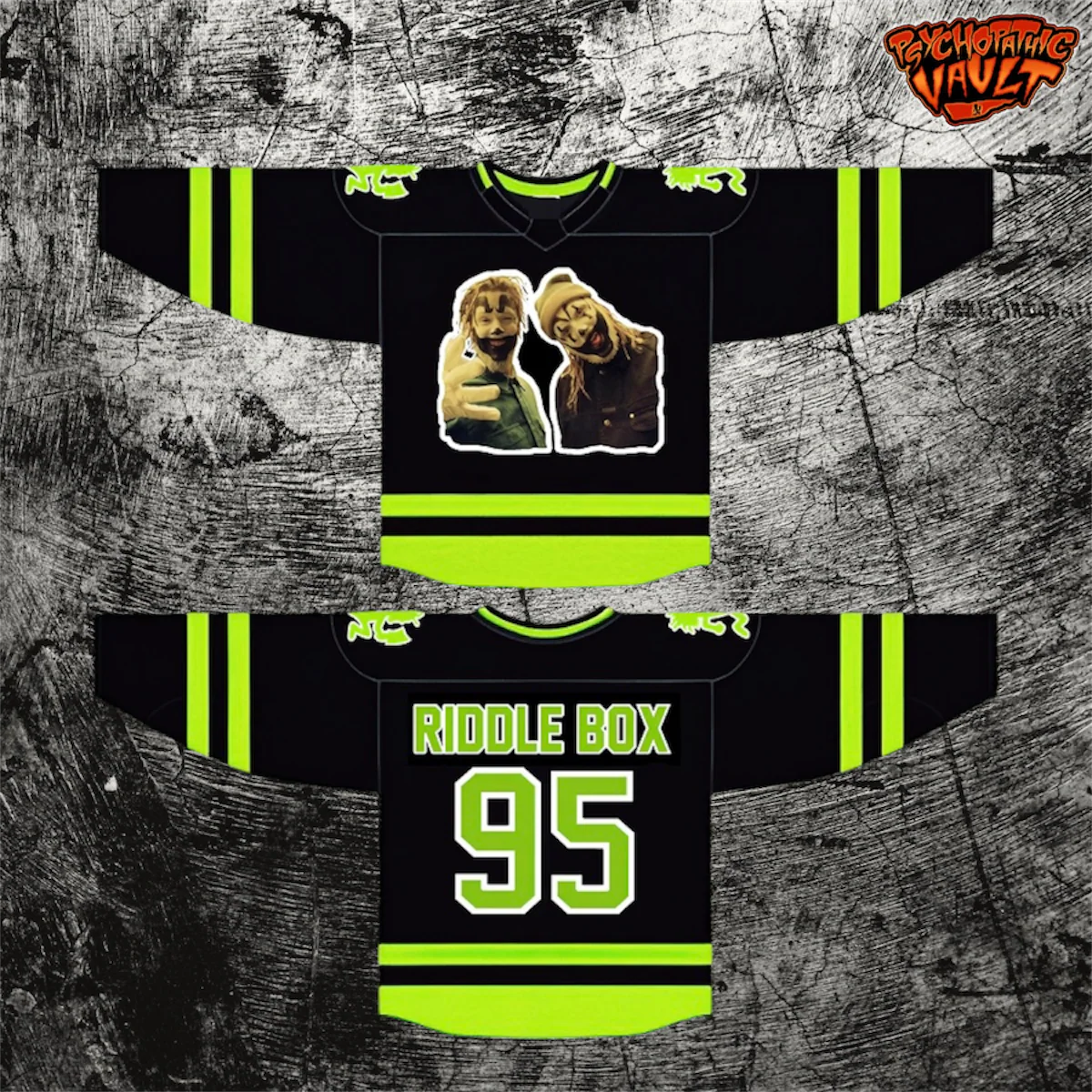 Riddle Box Era Black/Green Hockey Jersey