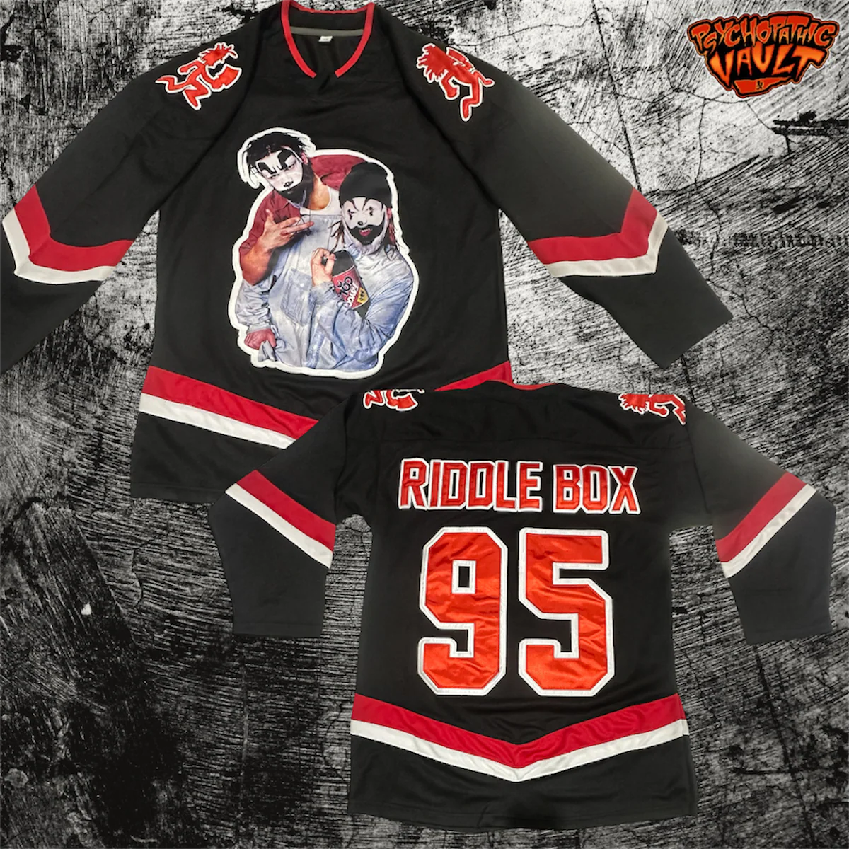 Riddle Box Era Black/Red Hockey Jersey