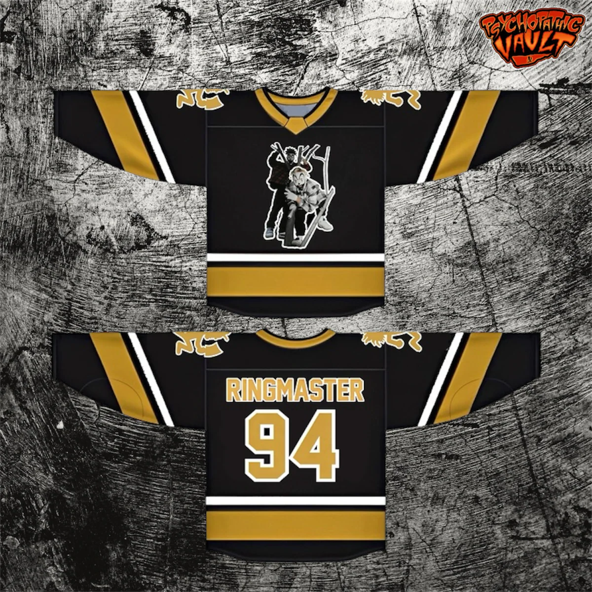 Ringmaster Era Black/Gold Hockey Jersey