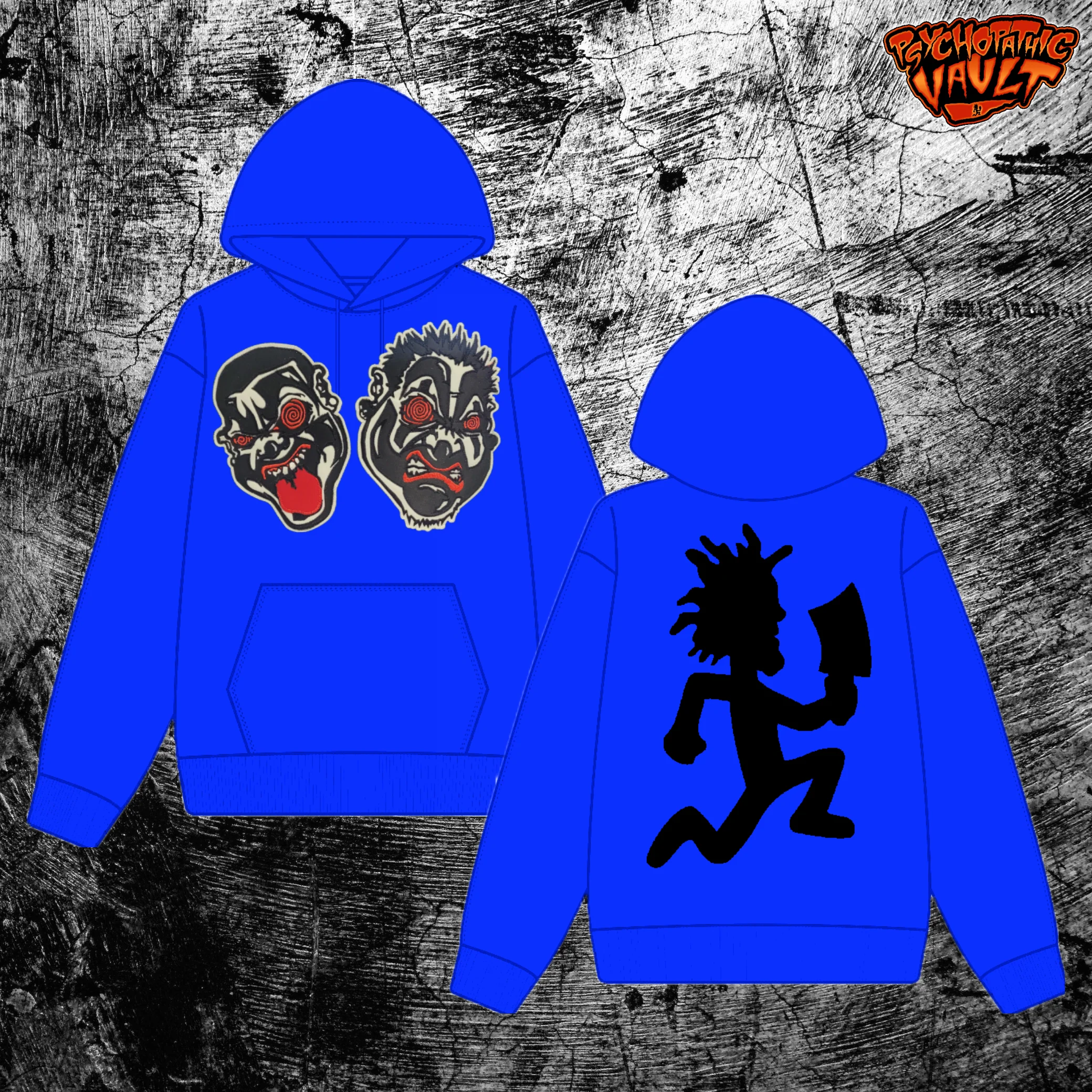 Blue ICP Spiral Faces Hoodie
