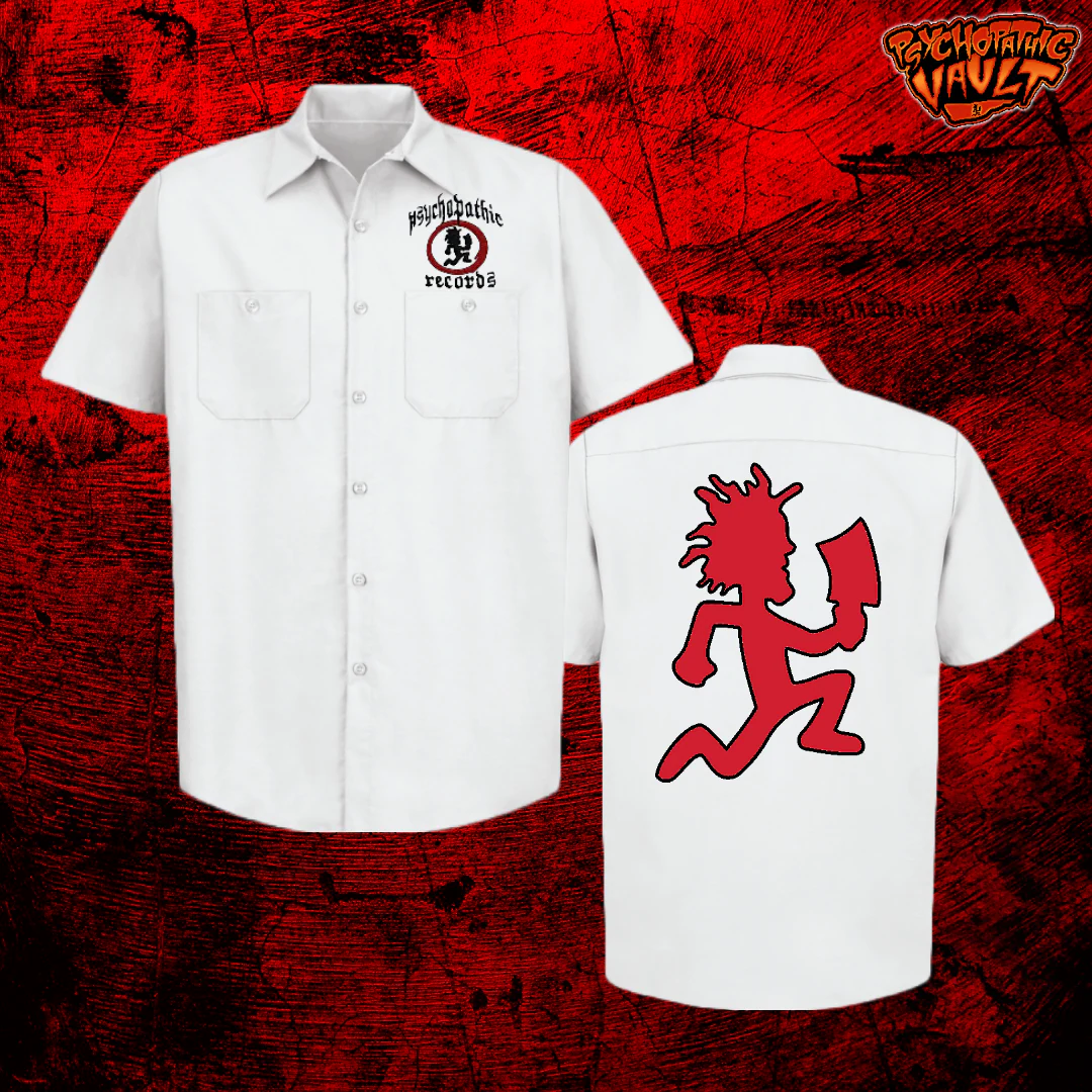 White Circle Hatchetman Psychopathic Work Shirt